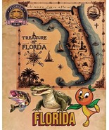 Old Vintage Florida Map 16x20 Unframed Art Print - $2,349.68 MXN