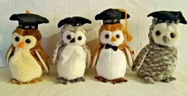 Ty Beanie Babies Graduation Owls Series (1998 - 2001) Lot of 4 - $16.54