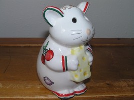 Estate Ganz Signed White Italian Mouse with Cheese Ceramic Parmesan Sprinkler  – - £6.75 GBP
