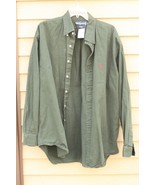 Men&#39;s Polo by RALPH LAUREN Shirt~ Dark Green color XL , Long Sleeve - $28.60