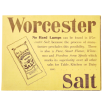 Worcester Brand Salt 1897 Advertisement Victorian Food Baking Spice ADBN... - €17,05 EUR
