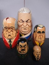 Vintage Set of Matryoshka Russian Nesting Dolls - Russian Leaders Nesting Dolls - £25.19 GBP