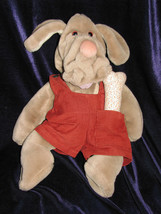 Wrinkles GANZ Puppet Plush Puppy Dog 18 Inch Boy Cord Jumper Brown 1981 &amp; Bone! - £25.37 GBP