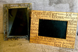 Lot of  2 Picture Frames Grandpa Wood 4 X 6”, Grandkids Metal 5 X 7&quot; Floral - £11.86 GBP