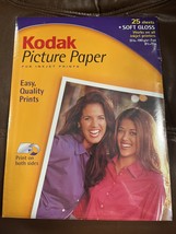 Kodak 25 Sheets Soft Gloss Picture / Photo Paper - 8 1/2&quot; x 11&quot; NEW / Se... - $14.68