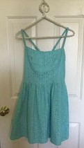 LILLY PULITZER $228 Elisse Dress Turquoise Lace Fit &amp; Flare Size 0 blue lined  - £23.66 GBP