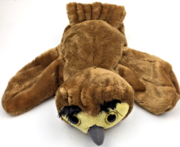 Dream Intl Owl  Hand Puppet Honey Brown Body Yellow Face Long Eyelashes - £11.15 GBP