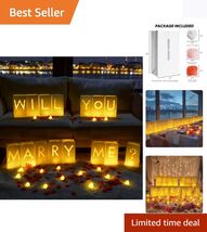 Will You Marry Me Romantic Light Up Letters with Flameless Candles &amp; Ros... - $37.57