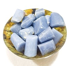 Angelite Tumbled Stones - Perfect Crystal Healing &amp; Spiritual Practices 1Lb - £55.00 GBP