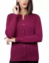 Nicole Miller Ladies&#39; Metallic Yarn Cardigan, Color: Berry, Size: Small - £13.97 GBP