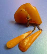 Natural Yellow Caramel Baltic AMBER antique gemstone jewelry BROOCH pin ... - £47.66 GBP