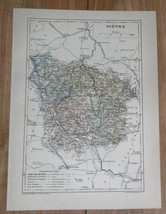 1887 Original Antique Map Of Department Of Nievre Nevers / France - £19.59 GBP
