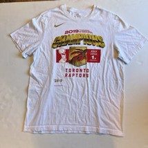 2019 Nike Toronto Raptors T Shirt Mens Medium White NBA Champions Basketball Tee - £14.63 GBP