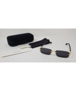 Gucci  Rectangular Rimless Sunglasses GG1221S 001, Black/Gold-Gray Lens ... - £217.68 GBP