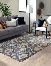 EORC LLC, IE414BK8X10 Hand Knotted Wool Oushak Rug, 8&#39; x 10&#39;, Black Area Rug - £679.67 GBP