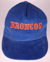 Vtg Denver Broncos Hat/Cap-Corduroy-Blue-Embroidered-SnapBack-NFL-Football-Orang - £41.09 GBP