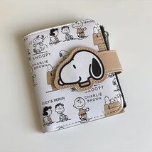 Snoopy Purse Anime Cartoon Short Coin Wallet High Value Cute Zipper Stud... - $19.75