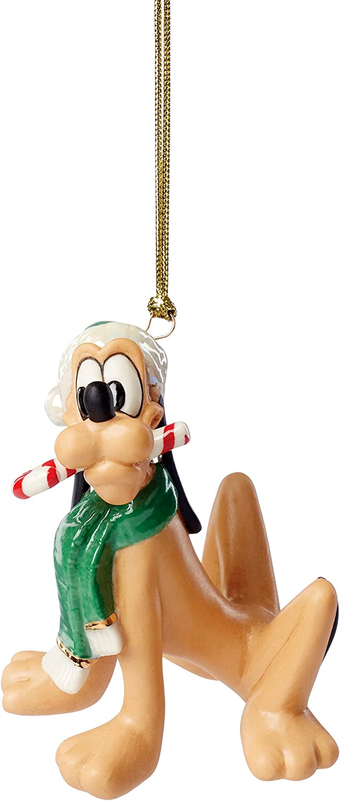 Primary image for Lenox Disney Pluto Figurine Ornament Mickey's Dog Candy Cane Treat Christmas NEW