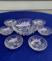 Anchor Hocking Burple clear crystal berry bowl set Master, +6 small nice... - $29.69