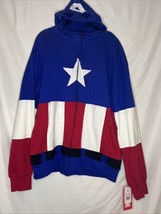 Mens Mad Engine Marvel Captain America Full Zip Hoodie Sweatshirt Size L... - $687.13 MXN