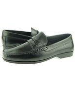 Men Black Color Moccasin Loafer Slip Ons Apron Toe Vintage Leather Classic Shoes - £115.37 GBP