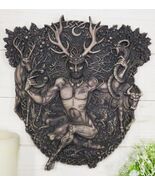 Ebros Wicca Horned God Cernunnos Wall Plaque Masculine Divinity Neopaganism - €45,23 EUR