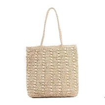 Woman Summer Beach Designer Handbags Rattan Straw Woven Handmade Large Capacity  - £148.58 GBP