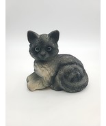 Vintage Cat Bank Small World Importing Co 1986 Gray Green Eyes Kitten Fl... - €16,93 EUR