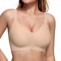 Vertvie Seamless Bra Wireless Push up Support Comfort Full Coverage Beig... - $15.00