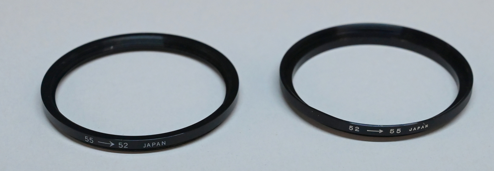Filter Step up &amp; down rings 55 to 52 &amp; 52 to 55 - $3.00