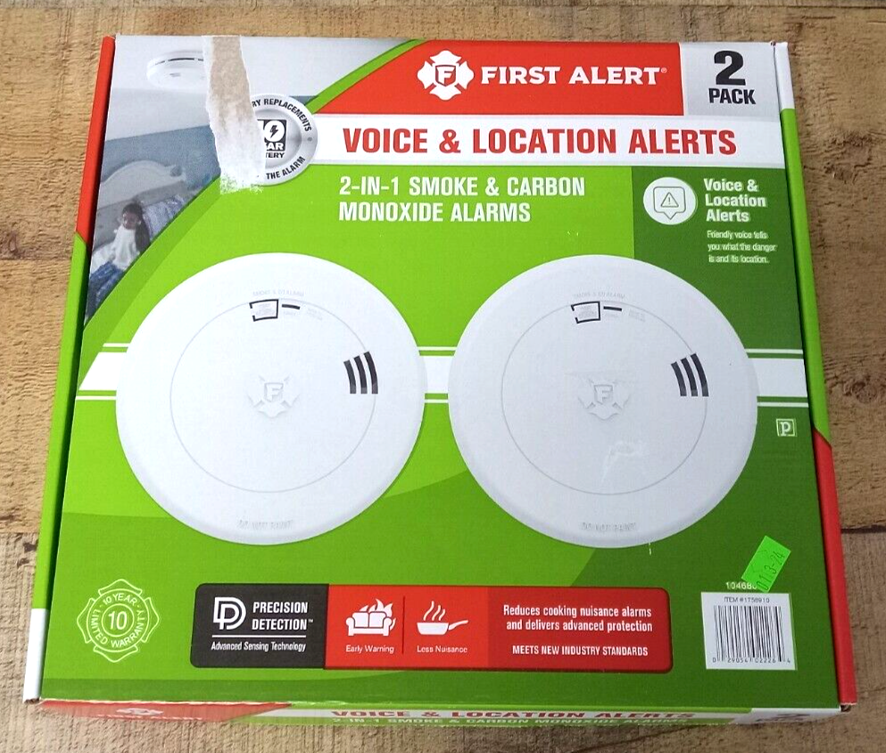 Primary image for 2 PACK - First Alert Precision Detection 10-Year Smoke and Carbon Monoxide Alarm