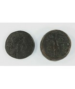 Ancient Greece 2-coin Set // 400-344 BC Larissa AE // 196 BC Thessalian ... - $76.65 CAD