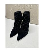 Stuart Weitzman Cutaway Bootie Women&#39;s Suede Mesh Heel Ankle Boot Black ... - $109.95