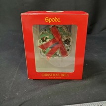 Spode Christmas Tree Collection Porcelain Flower &amp; Ribbons Wreath Ornament New - £9.93 GBP
