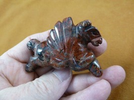 Y-PEG-RU-739 red black PEGASUS flying wings horse Figurine gemstone statue - £18.44 GBP