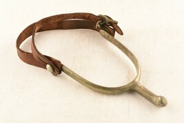 *Antique USA Army Cavalry Spur Leather Straps Brass - $68.56 CAD