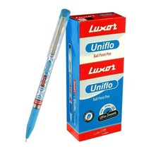 Low Cost Box 20 Luxor UNIFLO Ball Pen BLUE INK 0.7 MM fine tip school of... - $18.20