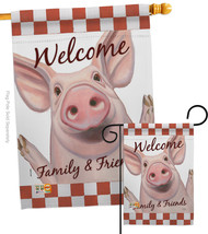 Welcome Piggy - Impressions Decorative Flags Set S110125-BO - £46.28 GBP