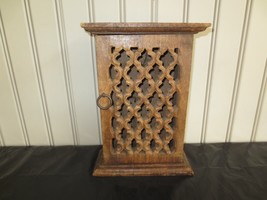 Rustic Carved Wood Counter/Wall Mount Key CABINET--8.25&quot; X 11.5&quot; X 3.5&quot;--INDIA - £30.67 GBP