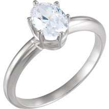 Oval Diamond Engagement Ring 14K White Gold (0.6 Ct I VS1 Clarity) IGL  - £1,209.22 GBP