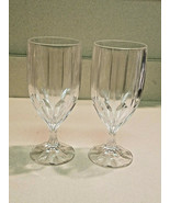 Beautiful Set of Two (2) Cut Lead Crystal Short Stem Glasses Goblets (NWOT) - £38.79 GBP