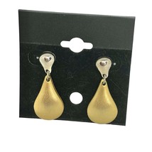 Brushed Gold Drop Teardrop Earrings 1.3" Long New - $13.86