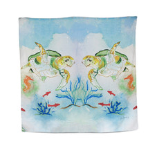 Zeckos Betsy Drake Sea Turtle Print Shower Curtain 70 X 72 In. - £78.94 GBP