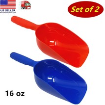 16oz Plastic Scoop for Ice Dog, Cat, Pet Food, Dry goods, &amp; Candy Red &amp; Blue Set - £7.90 GBP