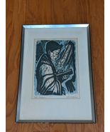 Irving Amen The Prayer Woodblock Print Framed Torah Rabbi Judiaca 97/200 - $2,844.98 MXN