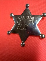 Vintage US Marshal Deputy Badge Novelty Pin Obsolete 6 Star Metal - $15.95