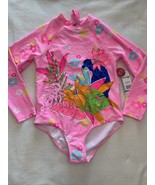 Kensie Girl Long Sleeve One Piece Swimsuit Size 14/16 Color Neon Pink NEW - £14.80 GBP