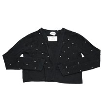 Chicos Sweater Womens Black Long Sleeve Beads Cropped Knitted Cardigan - £15.37 GBP