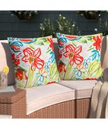 Merrycolor Pack of 2 Outdoor Pillow Covers 18x18 Waterproof Pillow Cover... - £20.42 GBP