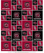 Cotton University of South Carolina Gamecocks College Fabric Print D663.15 - £22.02 GBP